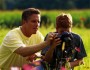 Father and son with a camera