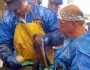Brown pelicans being washed at Fort Jackson Wildlife Rehabilitation Center near Venice, La. (photo: NWF)