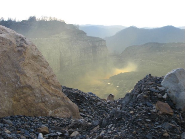 A mountain devastated by coal mining.  Photo credit: Vivian Stockman