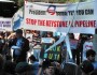 Protesters gathered to oppose the Keystone XL pipeline at the Tar Sands rally on Friday, October 7, 2011