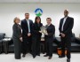 In Taiwan (L-R: Donna Drewes, Randy Solomon, Laura Hickey, Minister Shen, Justin Harris)
