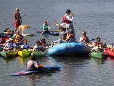 Kayakers, SUPers and boaters join together for a Clean Water Act celebration on the Potomac River. NWF Photo by Jan Goldman-Carter.