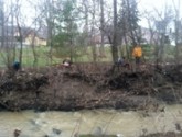 Damaged riparian zone at Oberlin College. Image credit Noah Schwarz