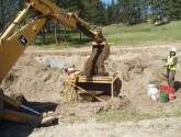 Bison bone bed being back hoed