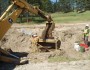 Bison bone bed being back hoed