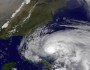 Satellite image of Hurricane Sandy off the shores of Florida and an approaching cold front across the Midwest. (NASA GOES, 10-25-2012)