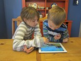 My kids playing on an iPad