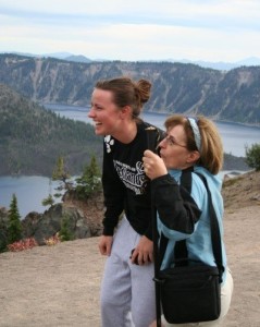 My mom and I at Crater Lake