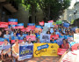 NWF staffers (left) joined compatriots from other organizations to rally around climate action in Washington today. Photo via Flickr.
