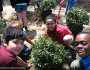 Students planting rain garden at Frederick Douglass Elementary School in Seaford, Delaware.