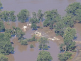 Pilots with EcoFlight, an advocacy and education nonprofit, get a bird's-eye view of flooded oil and gas fields on Colorado's eastern plains. Photo courtesy of EcoFlight.