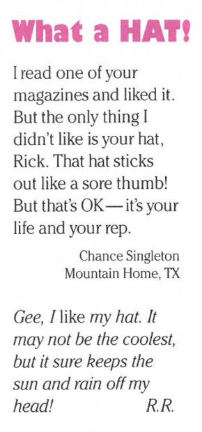 Dear Ranger Rick column from August 1996