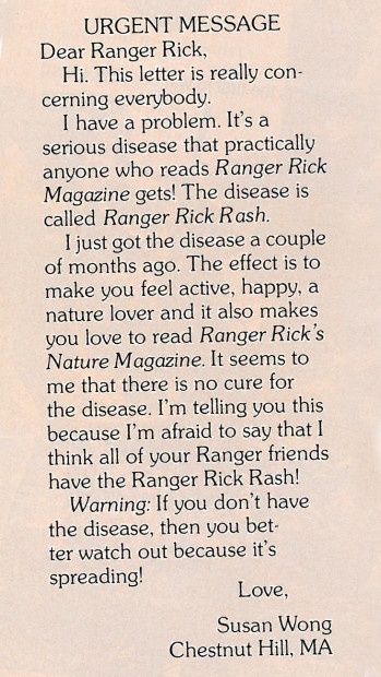 Dear Ranger Rick column from June 1977