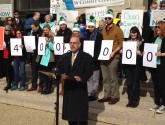 Congressman Waxman speaks in front of EPA building.