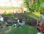 Installing a raingarden in a Washington DC backyard. Credit: A. Frayer