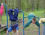 Four kids on a playground
