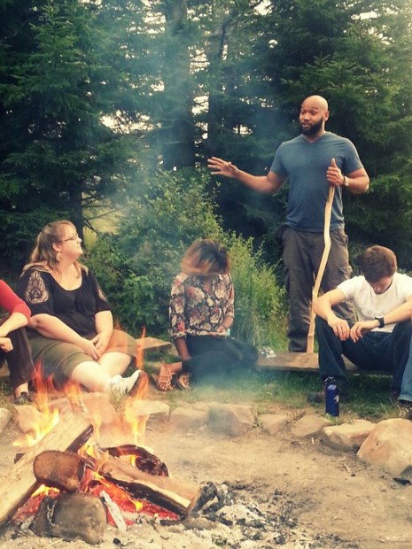 2013 Fellows enjoy campfire storytelling at the Fellowship Training in West Virginia