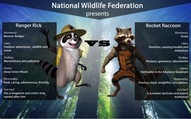 Check out this fun comparison of Ranger Rick and Rocket Raccoon