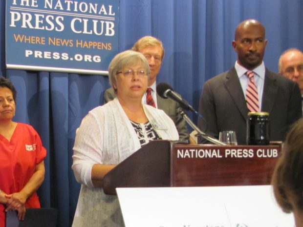 Ellen McNulty speaks at the National Press Club