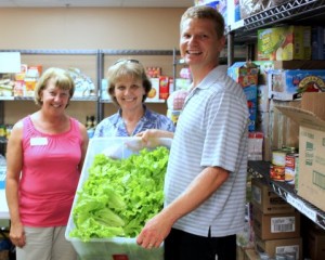 We filled up 12 bags of fresh lettuce