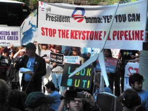 Protesters gathered to oppose the Keystone XL pipeline at the Tar Sands rally on Friday, October 7, 2011