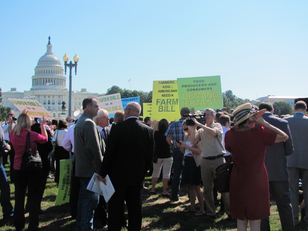 On September 12, 2012, farm groups gathered in front of the Capitol to urge Congress to pass the Farm Bill now. National Wildlife Federation staff attended.