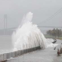 Waves from Hurricane Sandy batter the Brooklyn coast (NASA photo)