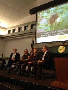 (from left to right) Joe Witte, Bonnie, Ram, Joan Rohlfs, and Jim Lyon address questions at NOVA’s Climate Change Symposium Photo Credit: Rob Johnson