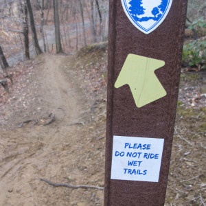 Mountain biking trail sign. Photo by Zachary Korff.