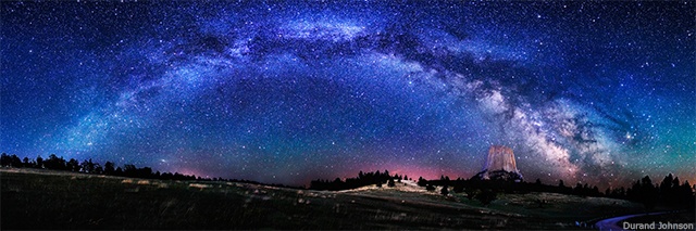 Milky Way over Devils Tower National Monument