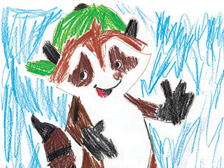 Ricky Raccoon drawing by Griffin, age 7