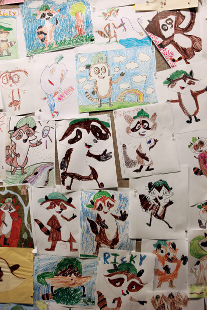 wall of ricky drawings