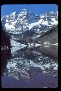 The Maroon Bells near Aspen, Colo., draw people  from across the country. Photo by Ann Morgan
