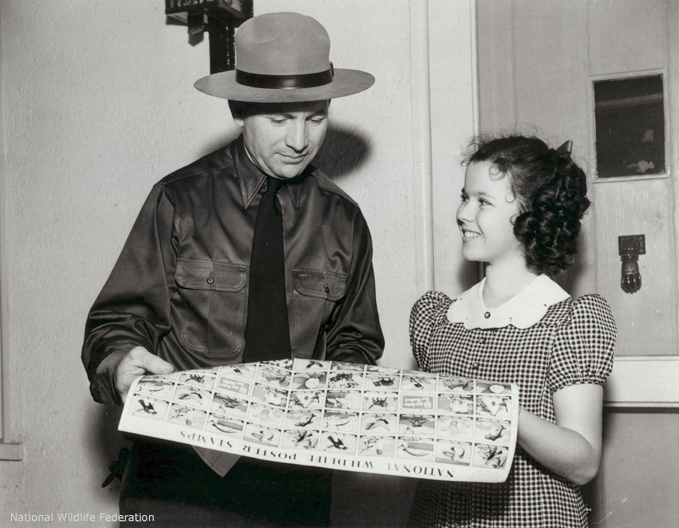 Shirley Temple Promoting National Wildlife Poster Stamps