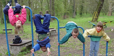 Four kids on a playground