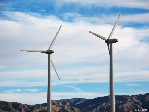 Wind turbines on public lands. Photo by Nic Callero.