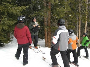 Group skiing