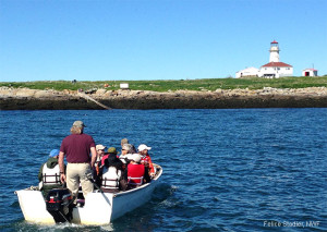 Visitors on boat to Machias Seal Island