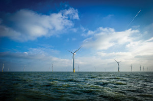 Offshore wind turbines (Photo credit: London Array)