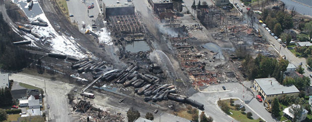 Lac-Mégantic after the tragic spill. Photo by CA Transportation Safety Board