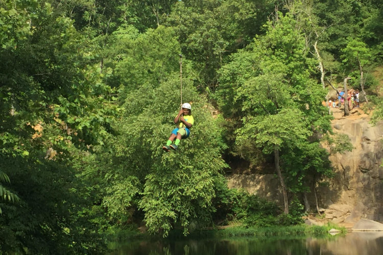Zip-lining was a highlight of the campout. Photo by PCO Pros