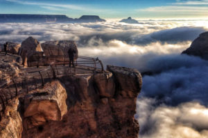 A rare total inversion was seen today by visitors to Grand Canyon National Park. This view is from Mather Point on the South Rim. Cloud inversions are formed throught the interaction of warm and cold air masses. NPS photo by Erin Whittaker. For more information about how to play a trip to Grand Canyon National Park, download our Trip Planner: http://www.nps.gov/grca/parknews/upload/trip-planner-grca.pdf