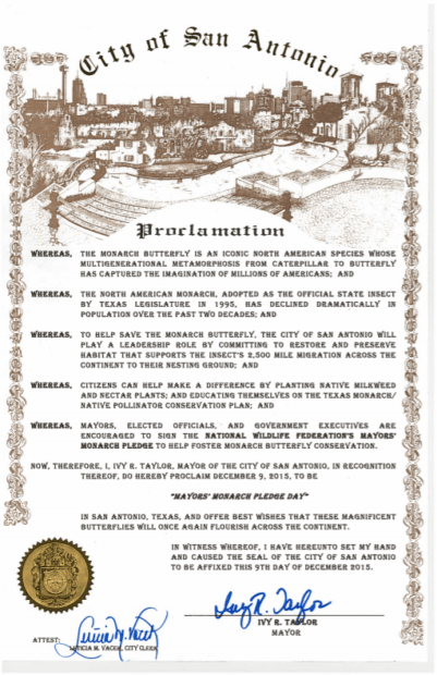 City of San Antonio Wildlife Proclamation
