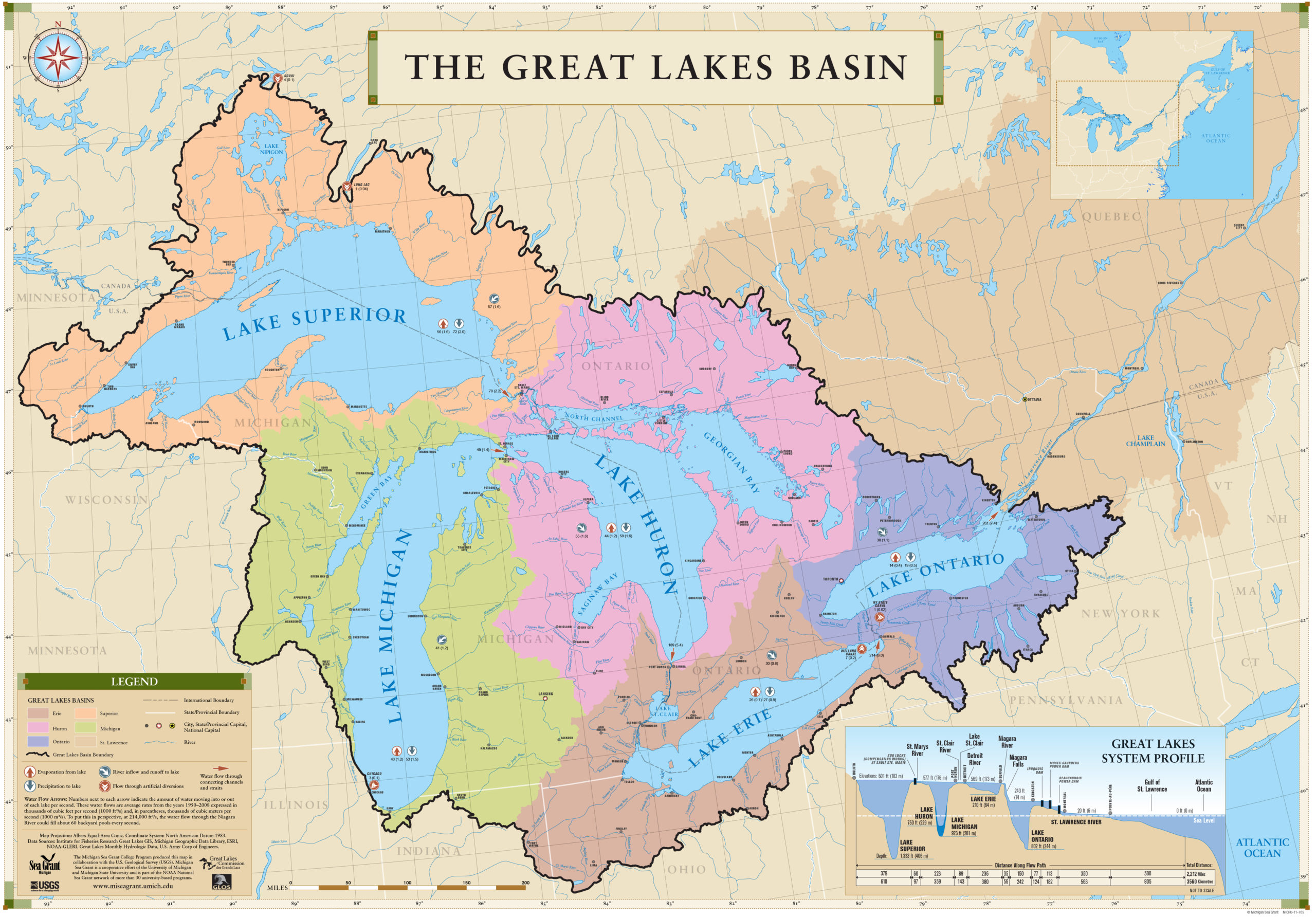 map of the Great Lakes basin