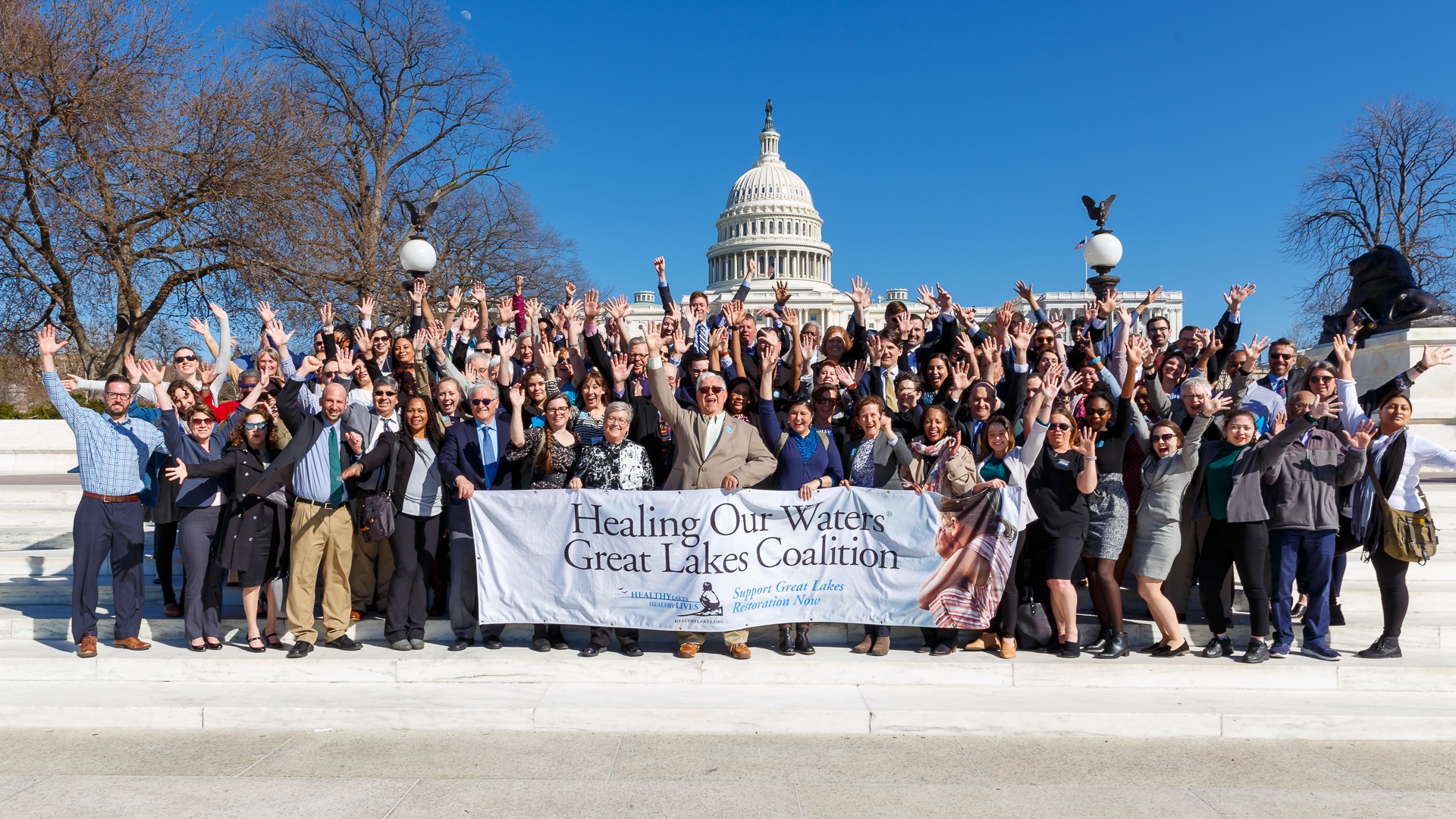 Coalition members pose for a picture on Capitol hill. 