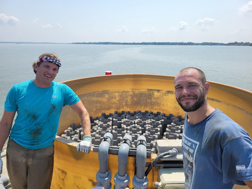 seeding oyster castles with oyster larvae