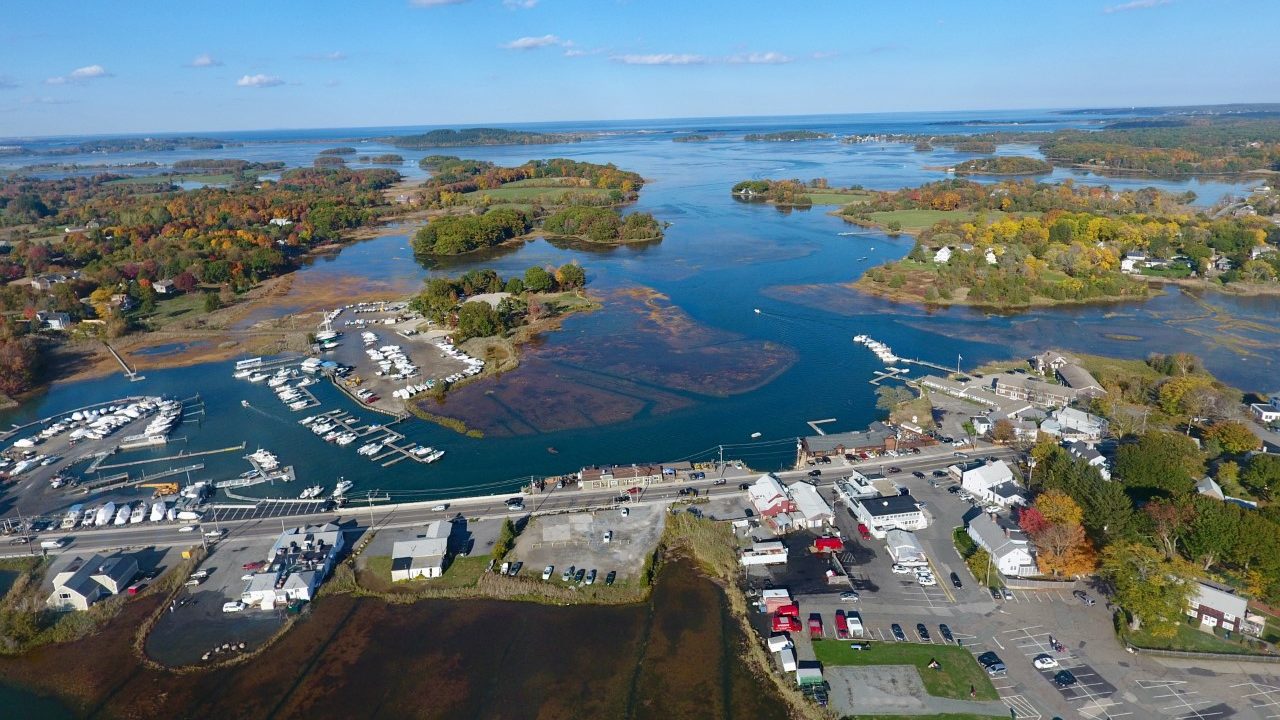 Aerial photo of King Tide in Essex, MA