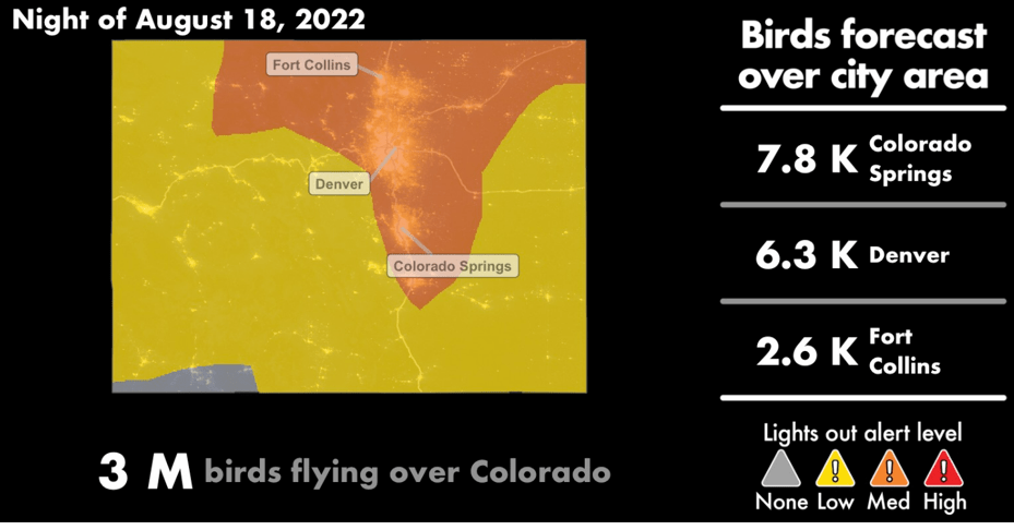 A Lights Out Alert map of Colorado
