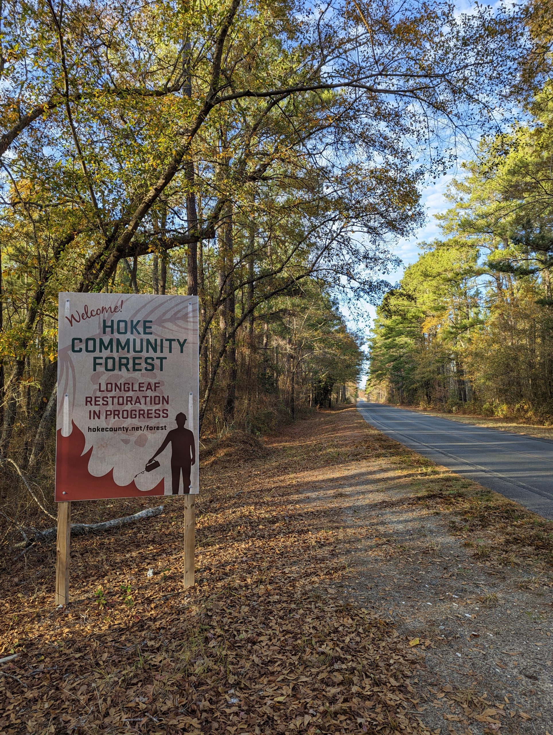 Hoke Community Forest sign