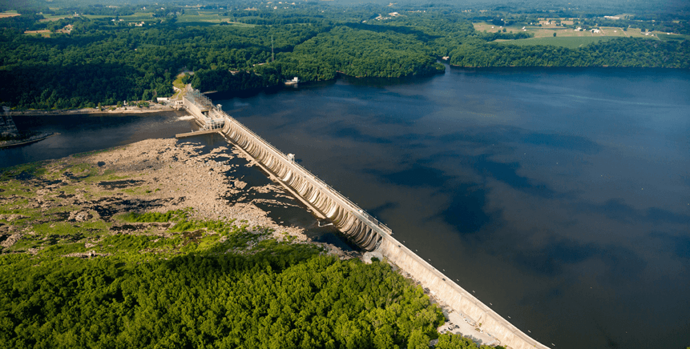 Aerial view of the Conowingo Dam.